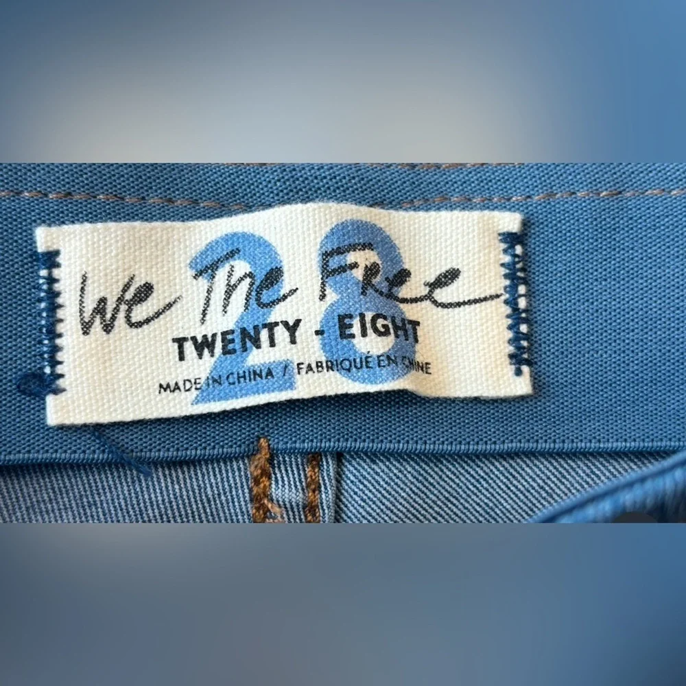 Free People NWT We The Free “Penny Pull on Flare Jeans” in Sapphire! Cotton - Picture 6 of 10